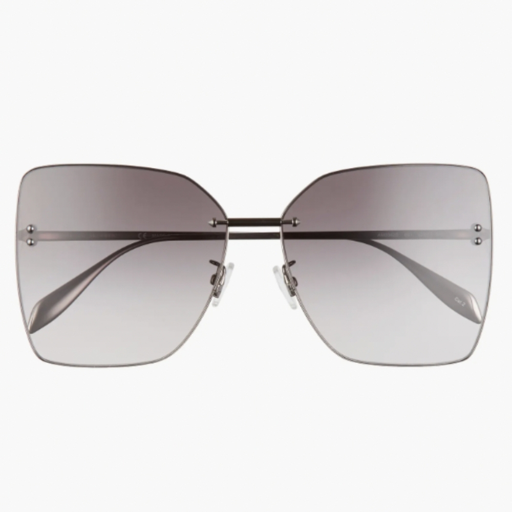 Alexander McQeen Oversized Square Metal Sunglasses